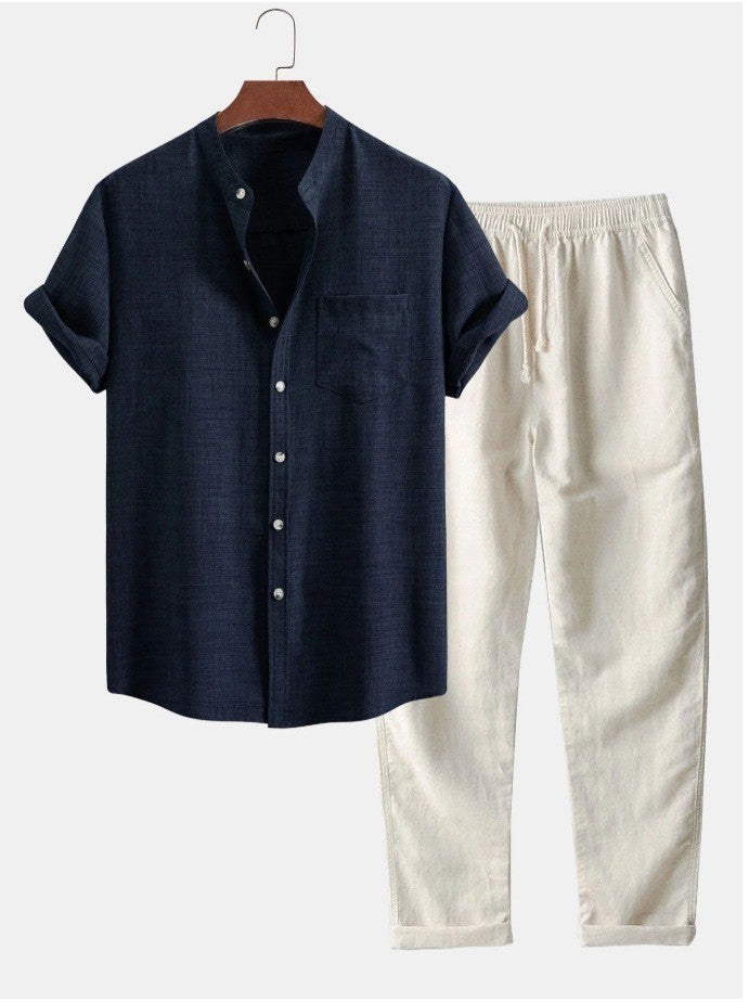 Men's Slim-fit Short-sleeved Shirt