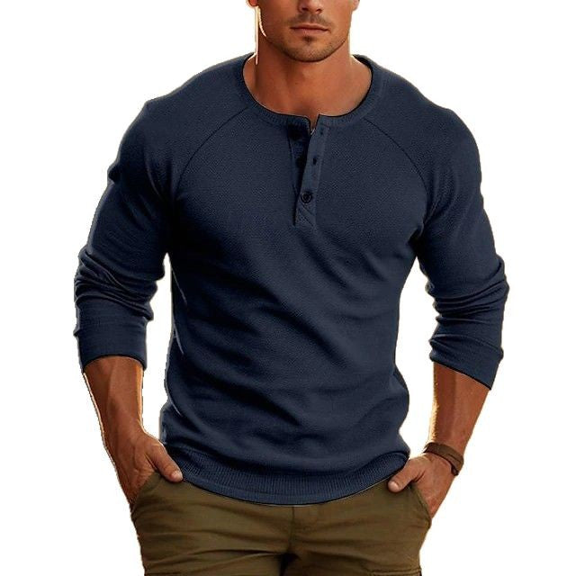 ASA Heritage Waffle-Knit Henley – Alert State Alpha